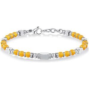 Bracelets for Women Silver & Orange